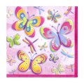 16 serviettes papillons
