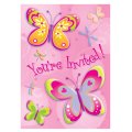 8 invitations papillons