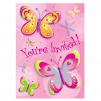 8 invitations papillons