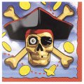 16 serviettes pirate carte au tr�sor