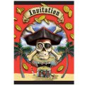 8 invitations pirate carte au tr�sor