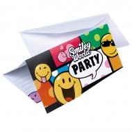 6 cartes d'invitations Smiley world