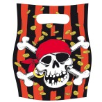 6 pochettes � cadeaux Pirate t�te de mort