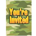 8 invitations camouflage