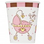 8 gobelets Baby shower fille