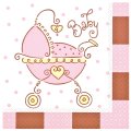 16 serviettes Baby shower fille