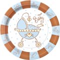 8 assiettes Baby shower gar�on
