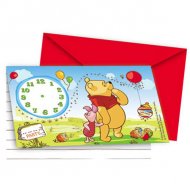 6 invitations Winnie L'ourson