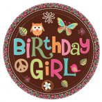 8 assiettes Peace and Love Birthday Girl