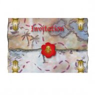 8 Invitations Red Pirate