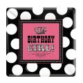8 Assiettes carr�es Rock Birthday Girl