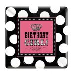 8 Assiettes carr�es Rock Birthday Girl