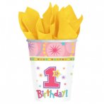 8 Gobelets First birthday Rose