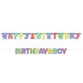 2 guirlandes lettres First Birthday Bleu