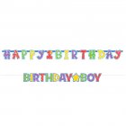 2 guirlandes lettres First Birthday Bleu