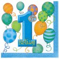 16 serviettes anniversaire 1 an gar�on