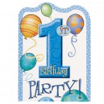 8 invitations  anniversaire 1 an gar�on