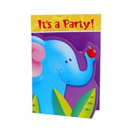 8 invitations Jungle-Party