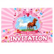 6 Cartes d'invitations Mon Cheval
