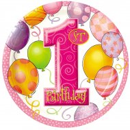 8 assiettes anniversaire 1 an fille