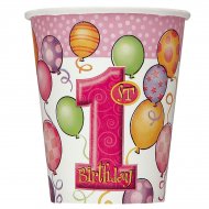 8 gobelets anniversaire 1 an fille