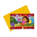 6 cartes d'invitation Dora