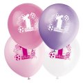 8 ballons 1st Birthday fille