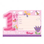 8 invitations Mes 1 an Fille