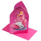 6 cartes d'invitation Princesses Disney