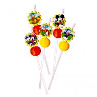 6 pailles m�daillon Mickey Mouse