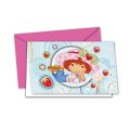6 cartes d'invitation Charlotte aux fraises