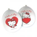 12 ballons Hello Kitty Coeur rouge