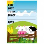 20 invitations Animaux de la ferme