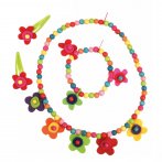 Parure collier, bracelet, clips cheveux