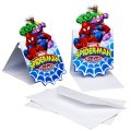 6 invitations Spiderman & friends
