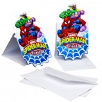 6 invitations Spiderman & friends