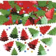 Confettis sapins verts et rouges