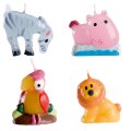 4 bougies animaux sauvages