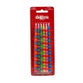 12 longues bougies ray�es