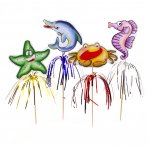 6 piques d�coratifs animaux de la mer