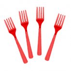 8 fourchettes rouges