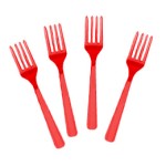 8 fourchettes rouges