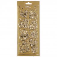 Stickers Contours Or Coeurs fleuris
