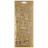 Stickers Contours Or Fleur � pois