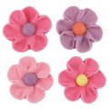 Fleurs Roses et Mauves en sucre � plat