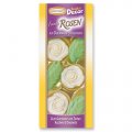 Roses blanches et feuilles en p�te d'amandes