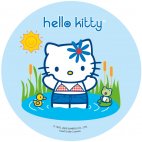 Disque en sucre  Hello kitty dans la mare