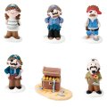 5 figurines pirates et 1 coffre en sucre 3D