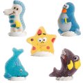 5 figurines animaux marin en sucre g�lifi�