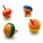 8 minis toupies en bois